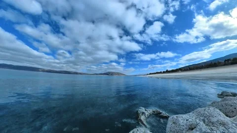 Salda Lake timelapse video, Burdur, Turkey Stock Footage