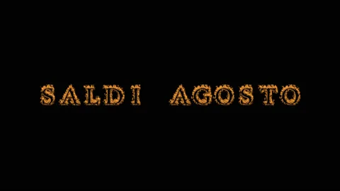 Saldi agosto fire text effect black background Stock Footage 136673056
