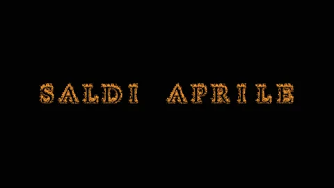 Saldi aprile fire text effect black background Stock Footage 136673043