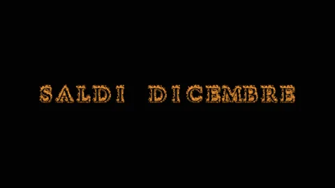 Saldi dicembre fire text effect black background Stock Footage 136673066