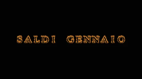Saldi gennaio fire text effect black background Stock Footage 136673038