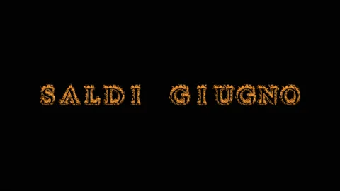 Saldi giugno fire text effect black background Stock Footage 136673055