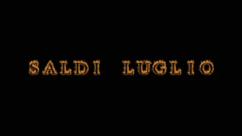 Saldi luglio fire text effect black background Stock Footage 136673054