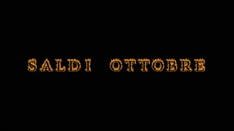 Saldi ottobre fire text effect black background Stock Footage 136673062