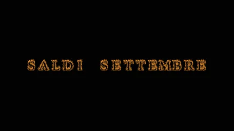 Saldi settembre fire text effect black background Stock Footage 136673060