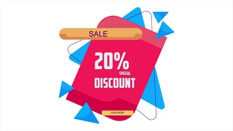Sale 20% Off. text animation mega sale white background. motion text 4k vid.. Stock Footage 330655014