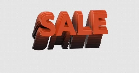 Sale 3d seamless loop animation text with alpha channel Stock Footage 247468227