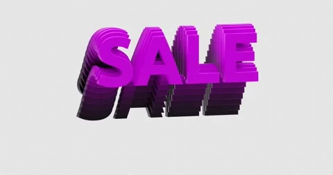 Sale 3d seamless loop animation text with alpha channel. Pink word on transparen Stock Footage 247468736