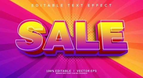 Sale 3d vector text effect with modern style design Stock Illustration