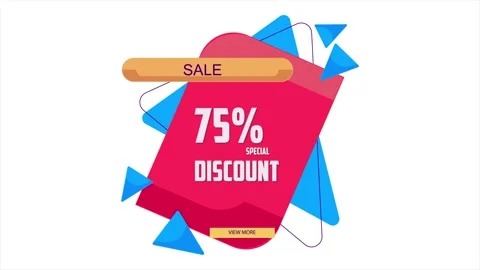 Sale 75% Off. text animation mega sale white background. motion text 4k vid.. Stock Footage 330654980
