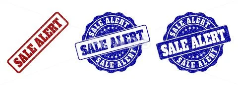 SALE ALERT Scratched Stamp Seals Stock Illustration