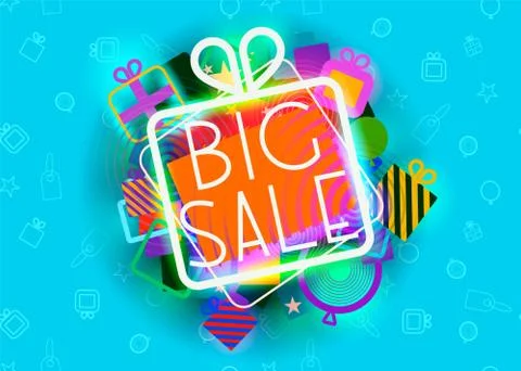 Sale announcement on giftbox pattern Stock Illustration