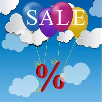 Sale balloon discount concept Stock Illustration