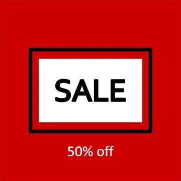 Sale banner. Black text on a white background. Sale offer price sign. Discount Illustrazione stock