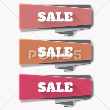 Sale Banner Design. Abstract Transparent Banners Set.