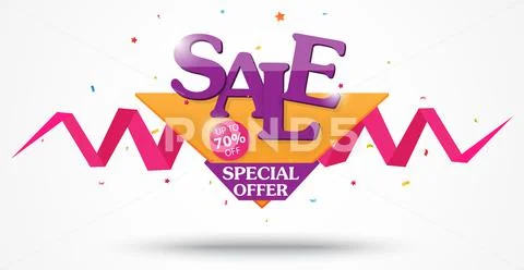 Sale Banner Design for shop and online store with Discount Stock Illustration