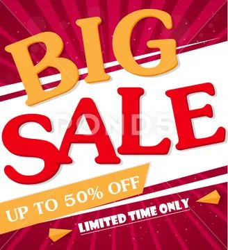 Sale Banner Design for shop and online store with Discount Stock Illustration