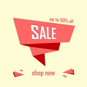Sale banner design template. Vector promotion element. Stock Illustration