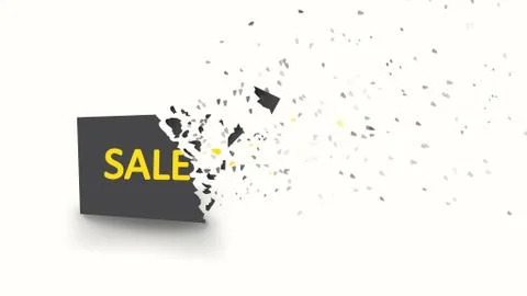 Sale banner with explosive effect 스톡 일러스트