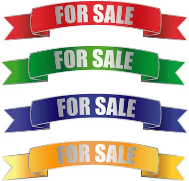 For sale banner flag Vector Graphics Stock Illustration