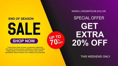 Sale banner layout design, vector illustration Stock Illustration