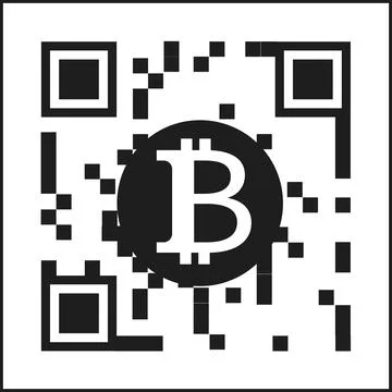 Sale of bitcoins by QR code. Vector image. Stock Illustration