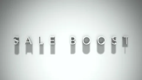 Sale boost 3D title animation with shadows on a white background Stock Footage 297669299