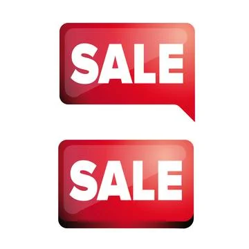 Sale button red vector Stock Illustration