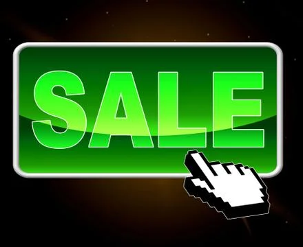 Sale button showing world wide web and website Stock Illustration