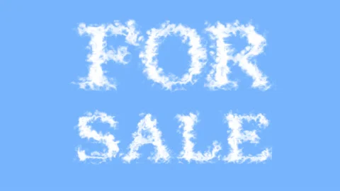 For Sale cloud text effect sky isolated background Stock Footage 139605594