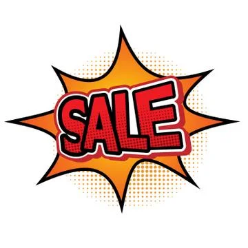 Sale comic text speech bubble Stock Illustration