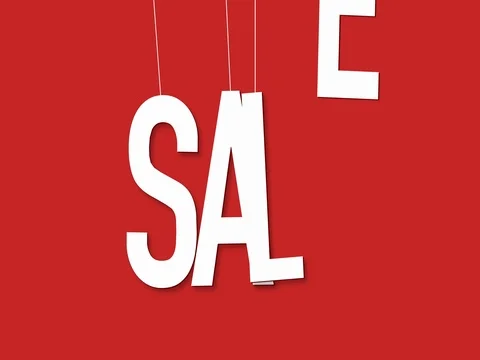 SALE computer flat style animation over red background Stock Footage 70514842
