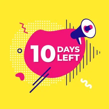 Sale countdown liquid abstract elements 10 days left sign vector illustration Stock Illustration