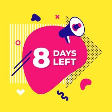Sale countdown liquid abstract elements eight days left sign vector illustration Stock Illustration