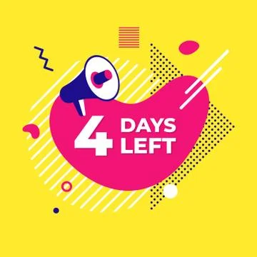 Sale countdown liquid abstract elements four days left sign vector illustration Stock Illustration