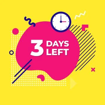 Sale countdown liquid abstract elements three days left sign vector illustration Stock Illustration