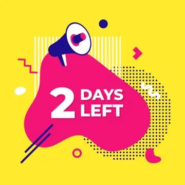Sale countdown liquid abstract elements two days left sign vector illustration Stock Illustration