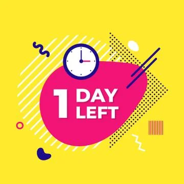 Sale countdown liquid abstract elements one days left sign vector illustration Stock Illustration