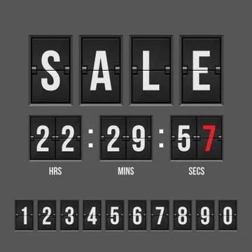 Sale countdown timer vector illustration isolated Stock Illustration