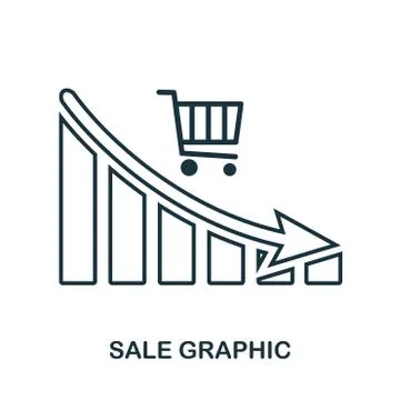 Sale Decrease Graphic icon. Mobile app, printing, web site icon. Simple element Illustrazione stock