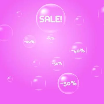 Sale. Discounts. soap bubbles Stock Illustration