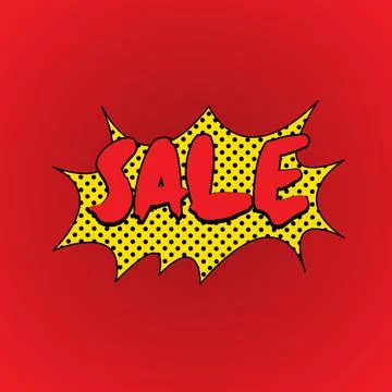 Sale dot pattern, comic vector illustration EPS 10. Pop art explosion template Illustrazione stock