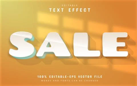 Sale editable 3d text effect Stock Illustration