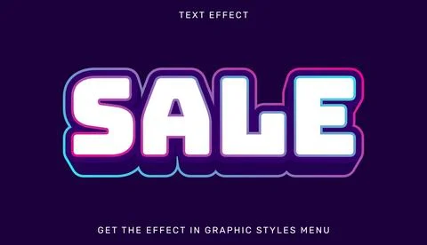 Sale editable text effect in 3d style Stock Illustration
