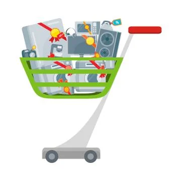 Sale in Electronics Store Flat Vector Concept Illustrazione stock