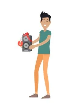 Sale in Electronics Store Flat Vector Concept Illustrazione stock
