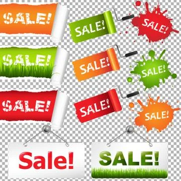 Sale Elements Set Stock Illustration