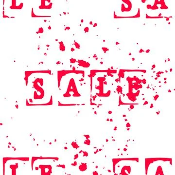 Sale. Event concept. Seamless Pattern. Letters of a word SALE - stamp Illustrazione stock
