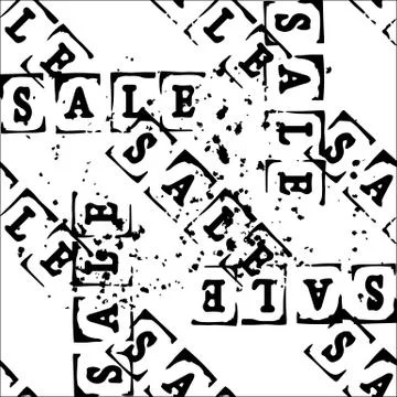 Sale. Event concept. Seamless Pattern. Letters of a word SALE - stamp Stock Illustration