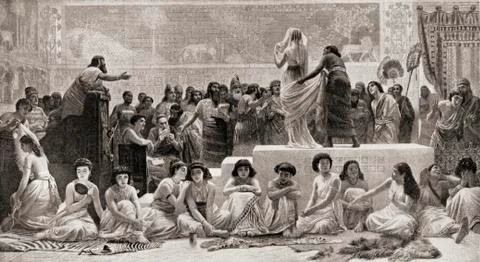 The Sale Of Female Slaves In Babylon In The 18th Century Bc. From Hutchinson Stock Photos